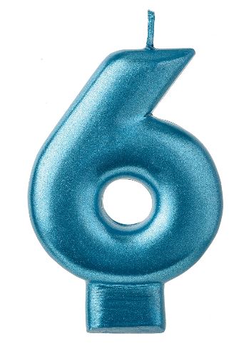 Birthday Celebration, Numeral  Metallic Candle, Party Supplies,  3 1/4"  0-9