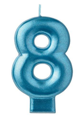 Birthday Celebration, Numeral Metallic Candle, Party Supplies, 3 1/4" 0-9 Amscan