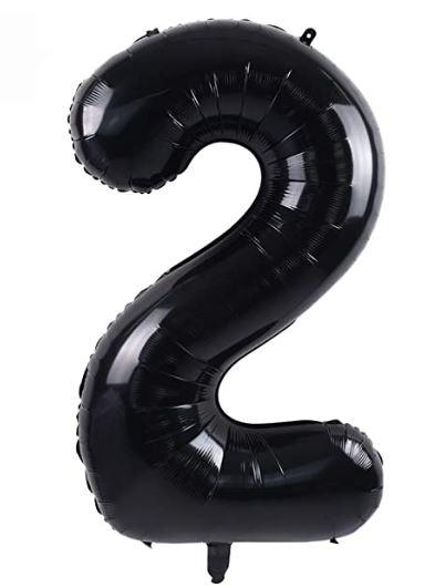 34' Large Foil Number Balloons Black USA Party Store