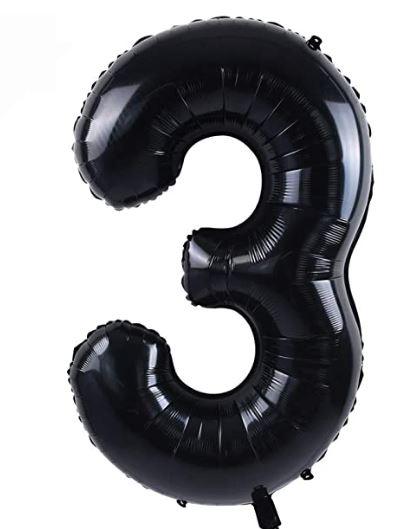 34' Large Foil Number Balloons Black USA Party Store