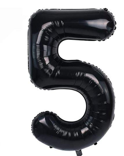 34' Large Foil Number Balloons Black USA Party Store