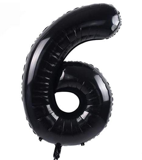 34' Large Foil Number Balloons Black USA Party Store