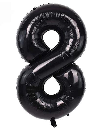 34' Large Foil Number Balloons Black USA Party Store