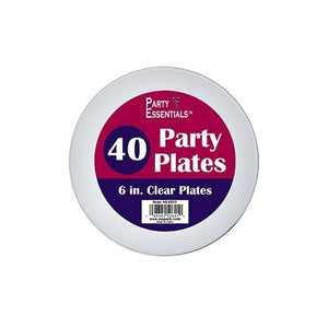 6″ PARTY PLATES – CLEAR 40 CT. - USA Party Store