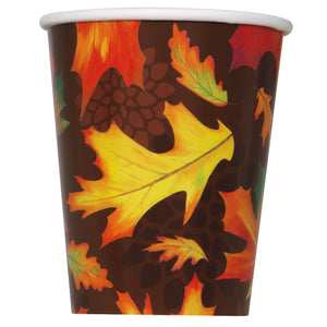 Unique Fall Leaves paper cups 9 oz. 8 ct