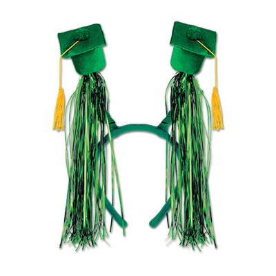 Green Grad Cap With Fringe Boppers Beistle