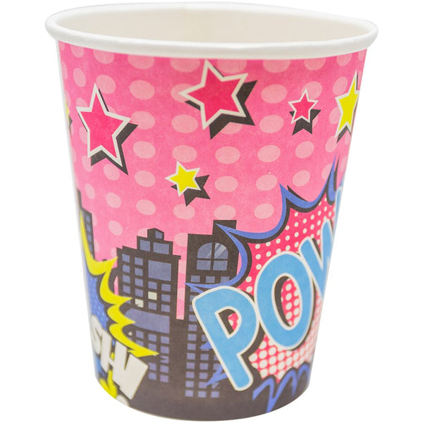 Girl Super Hero Cup 9oz 8 ct