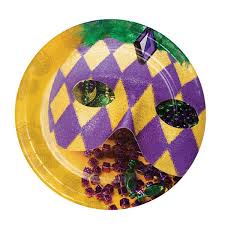 Mardi Gras Plate 7" Creative Converting