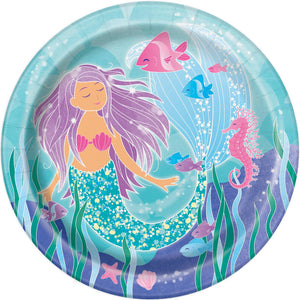 Mermaid 9" Plates - USA Party Store