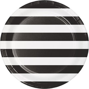 Black velvet stripe plates