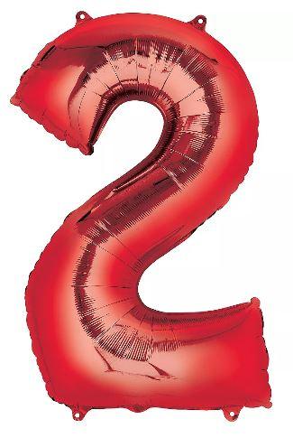 34" Large Foil Number Balloon Red USA Party Store