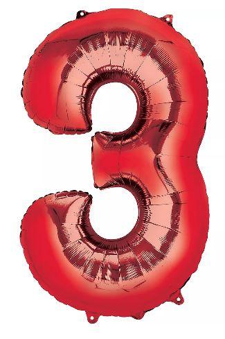 34" Large Foil Number Balloon Red USA Party Store