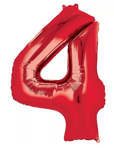 34" Large Foil Number Balloon Red