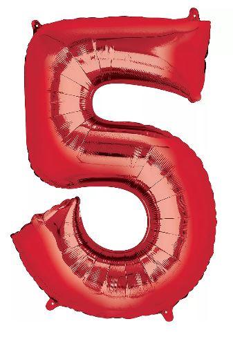 34" Large Foil Number Balloon Red USA Party Store