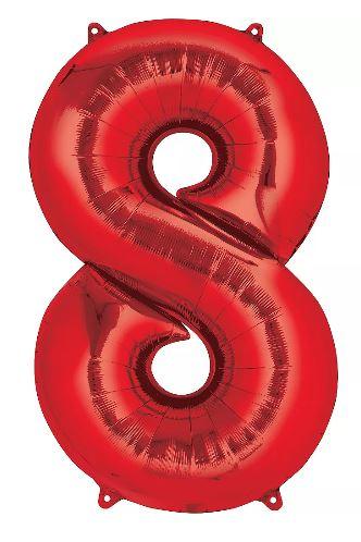 34" Large Foil Number Balloon Red USA Party Store