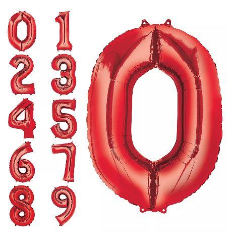 34" Large Foil Number Balloon Red USA Party Store