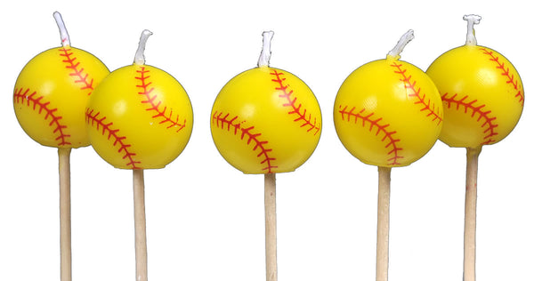 SoftBall Candles 5pk - USA Party Store