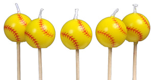 SoftBall Candles 5pk - USA Party Store
