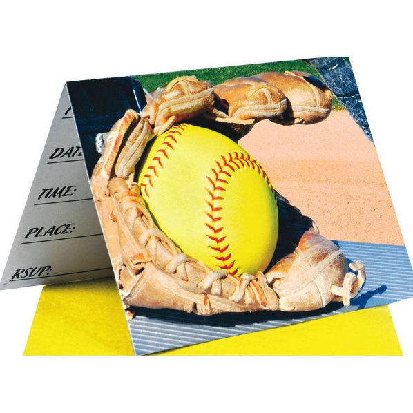 SoftBall Invitations - USA Party Store