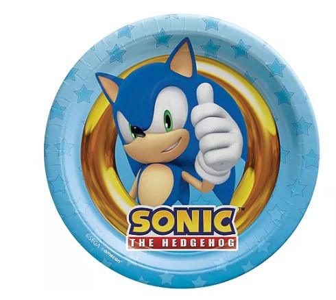 Sonic the Hedgehog Paper Dessert Plates, 7in, 8ct Amscan