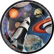 Space Blast 7" Cake Plates (8 Pack) - USA Party Store