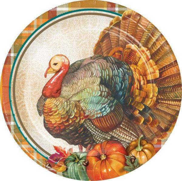 Traditional Thanksgiving 10 in. Dinner Plates 8 ct USA Party Store