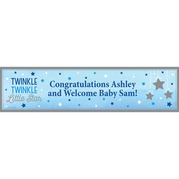 Twinkle Little Star Blue Custom Banner Creative Converting